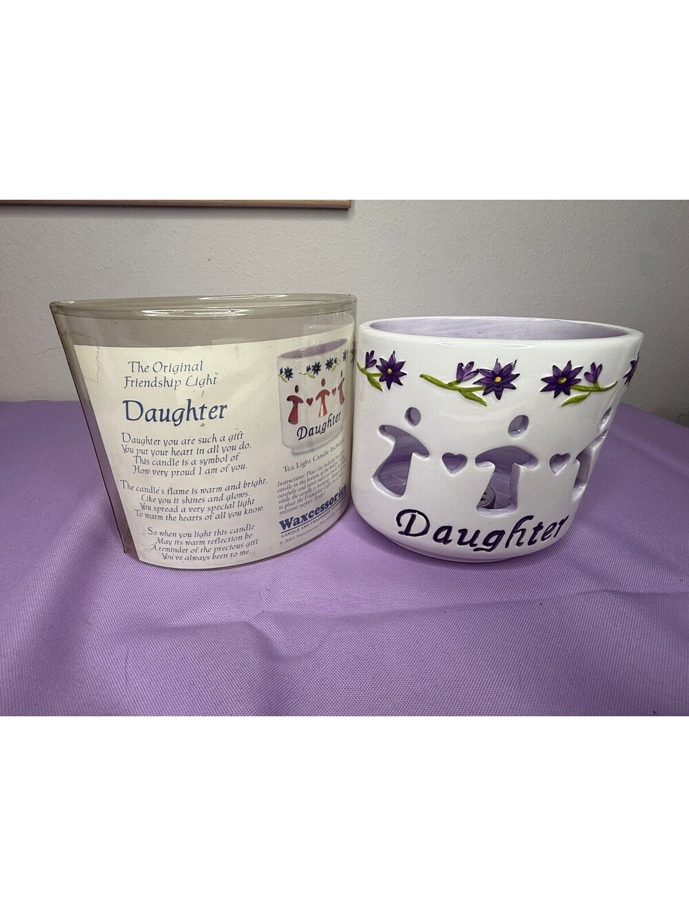 Vintage 2003 Original Friendship Light Daughter Ceramic Tea Light Candle Holder